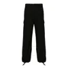 Kenzo Cargo Trousers In Cotton Ripstop Texture In Black