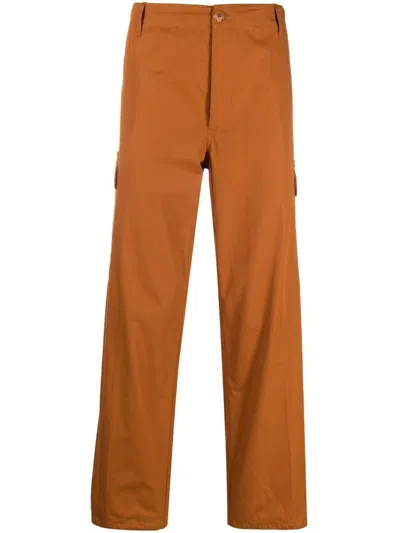 Kenzo Straight-leg Cargo Trousers In Orange
