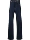 Kenzo Logo-patch Straight-leg Jeans In Blau