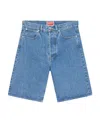 Kenzo Blue Solid Shorts In Blue