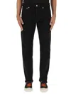 Kenzo Drawn Varsity Straight-leg Jeans In Black