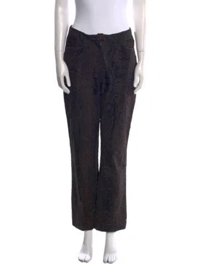 Pre-owned Kenzo Straight Leg Pants In Black