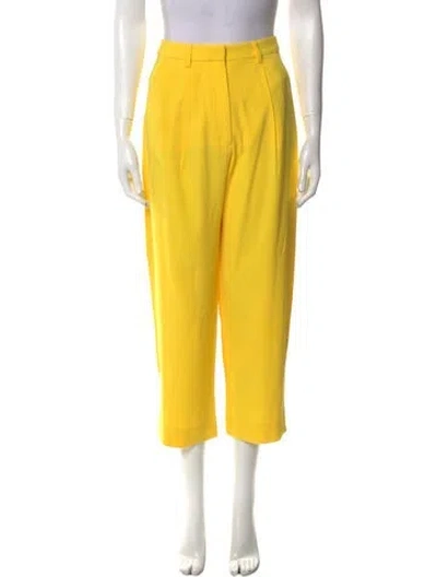 Pre-owned Kenzo Straight Leg Pants In Yellow