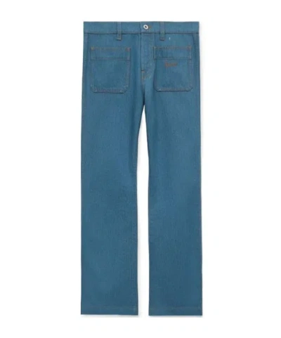 Kenzo Straight Pants In Japanese Denim In Multi