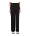 Kenzo Straight Wool Casual Trousers In Black