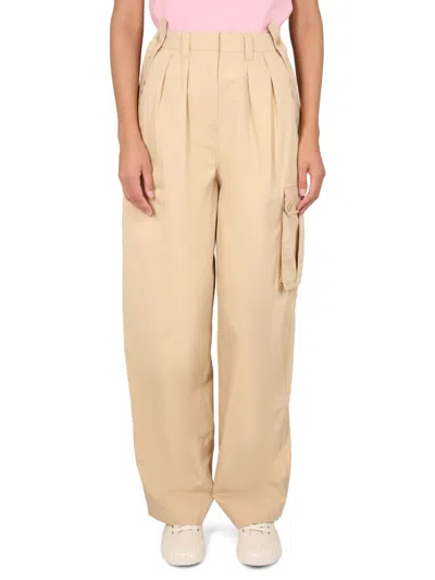 Kenzo Straight-leg Braces Cargo Trousers In Sand