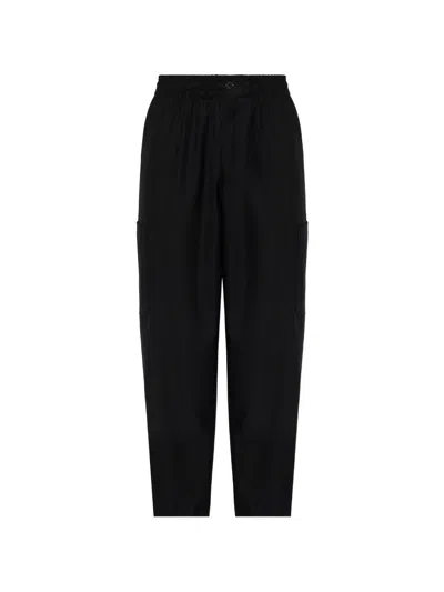 Kenzo Virgin Wool Straight-leg Trousers In Black
