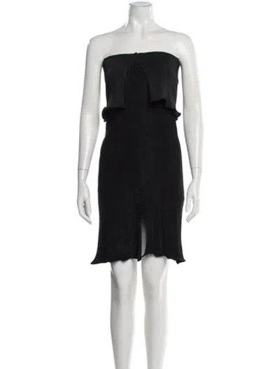 Pre-owned Kenzo Strapless Knee-length Dress In Black