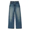 Kenzo Stretch Denim Ayame Wide Jeans In Blue