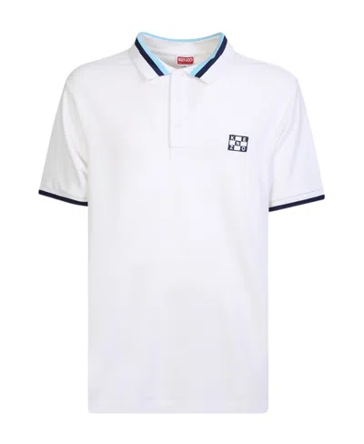 Kenzo Stripe-detail Polo Shirt In White