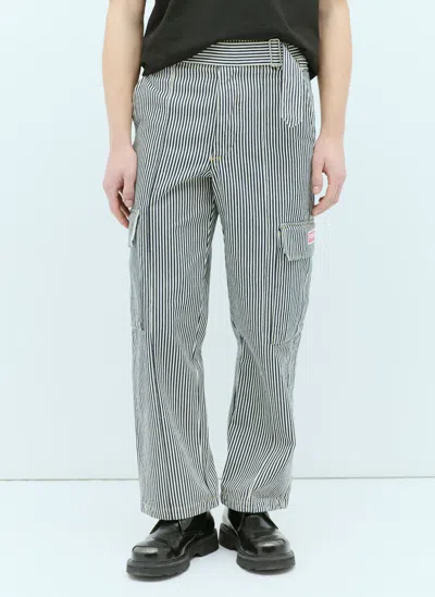 Kenzo Striped Army Jeans In Blue