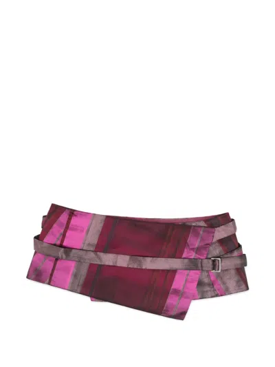 Pre-owned Kenzo Striped Belt In Purple