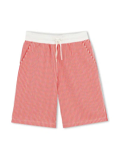 Kenzo Kids' Striped Bermuda Shorts In Red