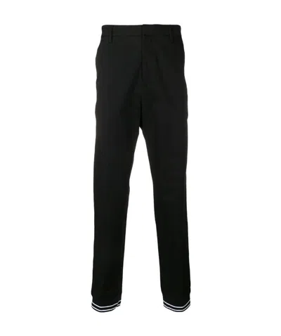 Kenzo Striped Casual Pants In Black