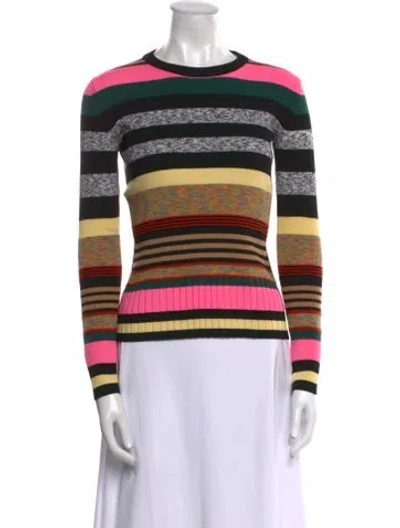 Pre-owned Kenzo Striped Crew Neck Sweater In Black