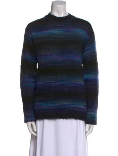 Pre-owned Kenzo Striped Crew Neck Sweater In Blue