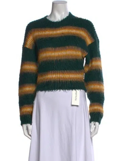 Pre-owned Kenzo Striped Crew Neck Sweater In Green