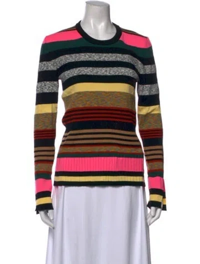 Pre-owned Kenzo Striped Crew Neck Top In Pink