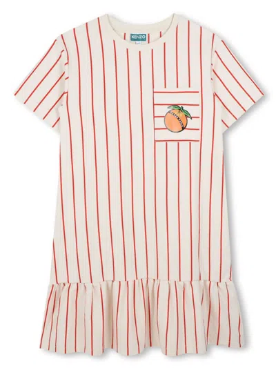 Kenzo Kids' Striped Dress In White