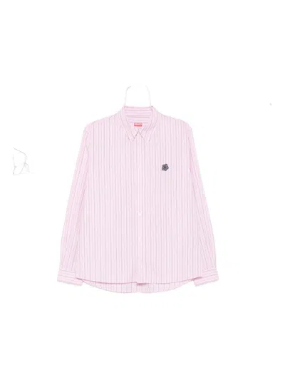 Kenzo Striped Embroidered Shirt In Pink