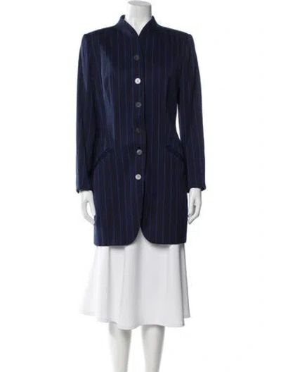 Pre-owned Kenzo Striped Evening Jacket In Blue