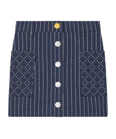 Kenzo Striped High-waist Skirt In Gray