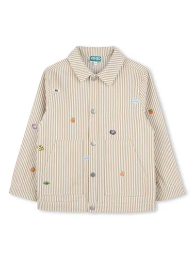 Kenzo Kids' Striped Jacket In 中性色
