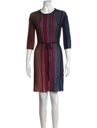 Pre-owned Kenzo Striped Knee-length Dress In Black/blue