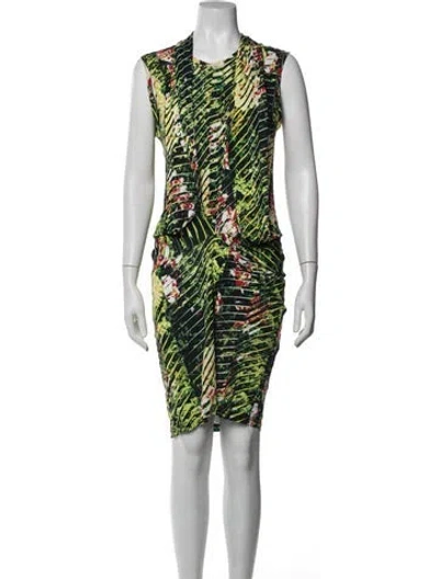 Pre-owned Kenzo Striped Knee-length Dress In Green