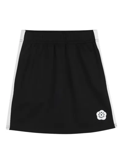 Kenzo Kids' Striped Logo Casual Skirt In Black