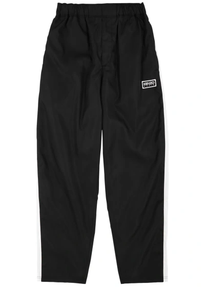 Kenzo Striped Logo Nylon Track Pants In Black