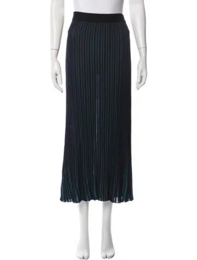 Pre-owned Kenzo Striped Long Skirt In Black