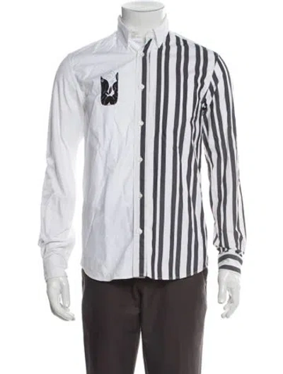 Pre-owned Kenzo Striped Long Sleeve Shirt In Gray