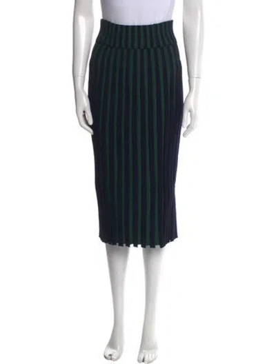 Pre-owned Kenzo Striped Midi Length Skirt In Blue