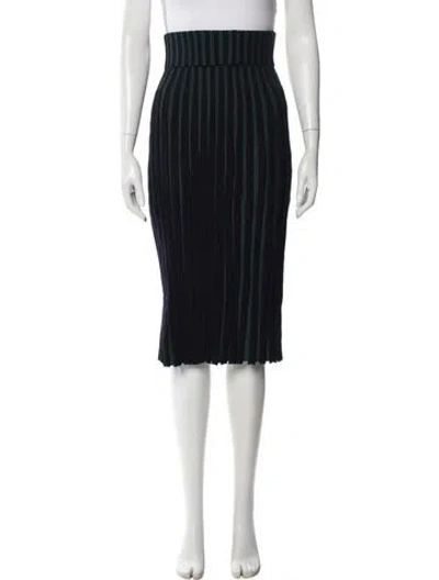 Pre-owned Kenzo Striped Midi Length Skirt In Blue