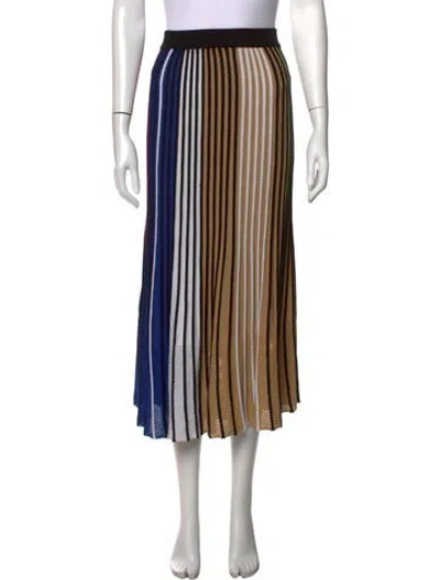 Pre-owned Kenzo Striped Midi Length Skirt In Blue