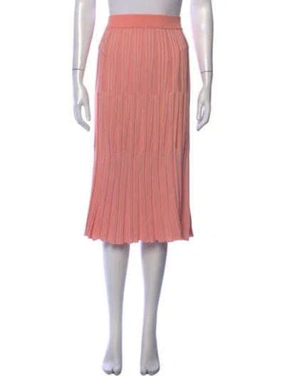Pre-owned Kenzo Striped Midi Length Skirt In Metallic/pink