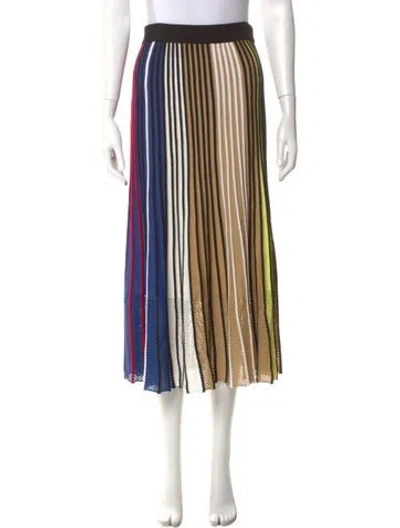 Pre-owned Kenzo Striped Midi Length Skirt In Neutral