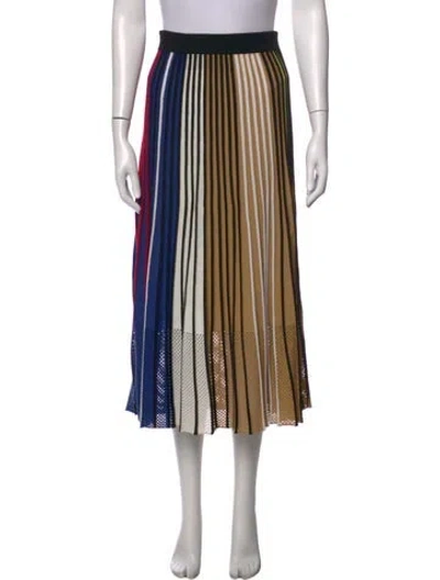 Pre-owned Kenzo Striped Midi Length Skirt In Neutrals