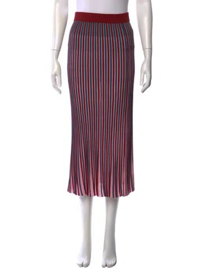 Pre-owned Kenzo Striped Midi Length Skirt In Pink