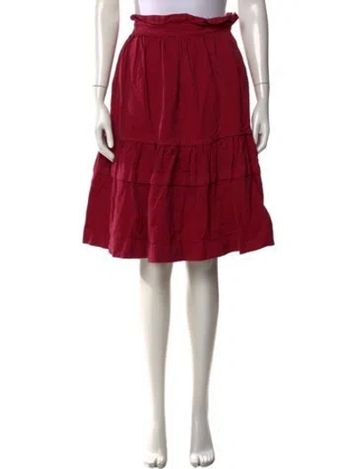 Pre-owned Kenzo Striped Midi Length Skirt In Red