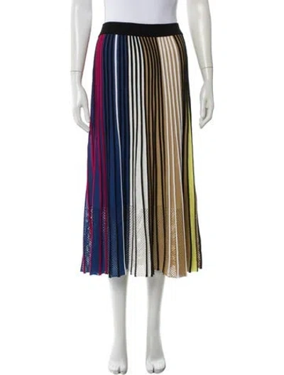 Pre-owned Kenzo Striped Midi Length Skirt In White