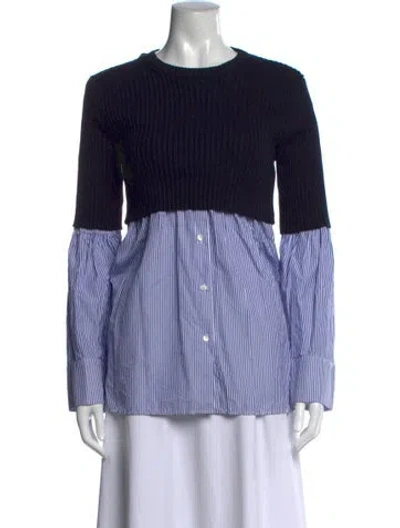 Pre-owned Kenzo Striped Mini Dress In Blue