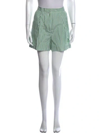 Pre-owned Kenzo Striped Mini Shorts In Green