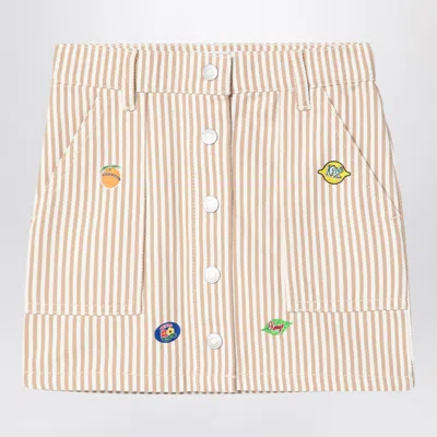 Kenzo Striped Mini Skirt In Neutral
