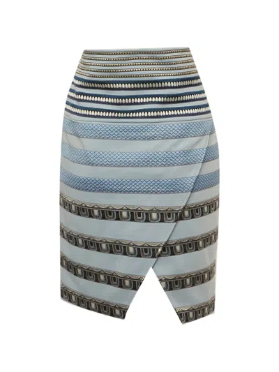 Pre-owned Kenzo Striped Mini Skirt In Blue
