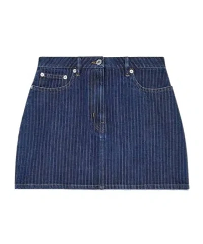 Kenzo Striped Mini Skirt In Blue
