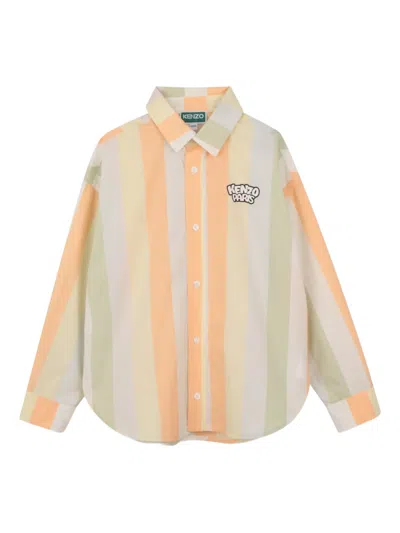 Kenzo Kids' Striped Shirt In Neutral