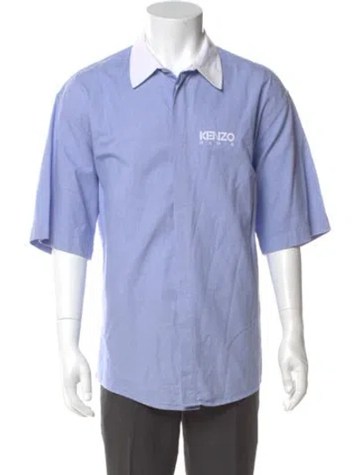 Pre-owned Kenzo Striped Short Sleeve Shirt In Blue