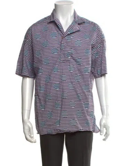 Pre-owned Kenzo Striped Short Sleeve Shirt In Multicolor